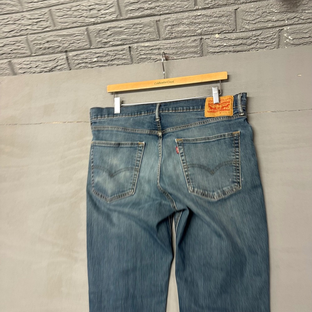 Levis 511 Slim Fit Blue Denim Jeans Mens 38x32 Medium Wash Distressed 511-4406